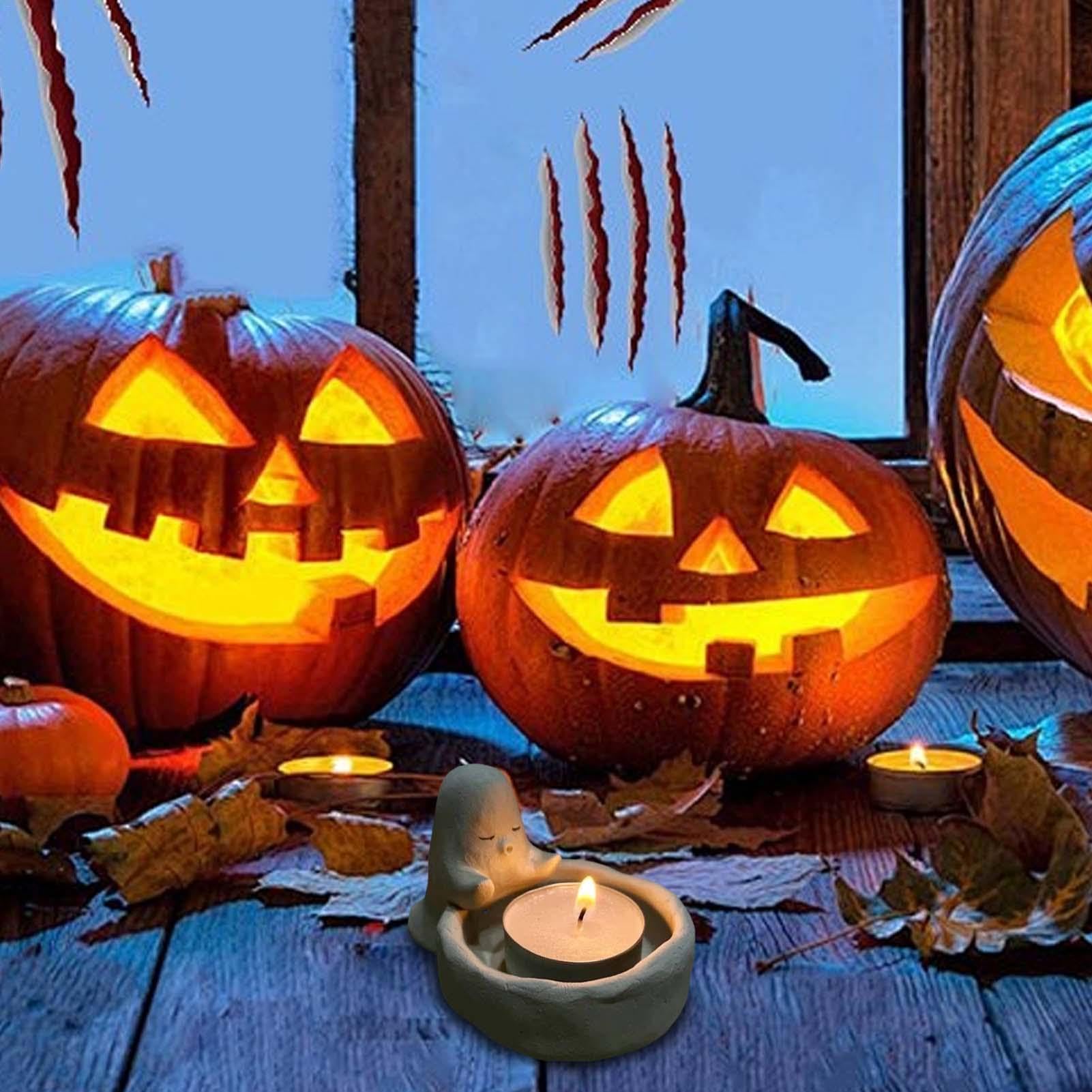 Amazon.co.jp: FmtwPhn ハロウィン ゴースト キャンドル ホルダー